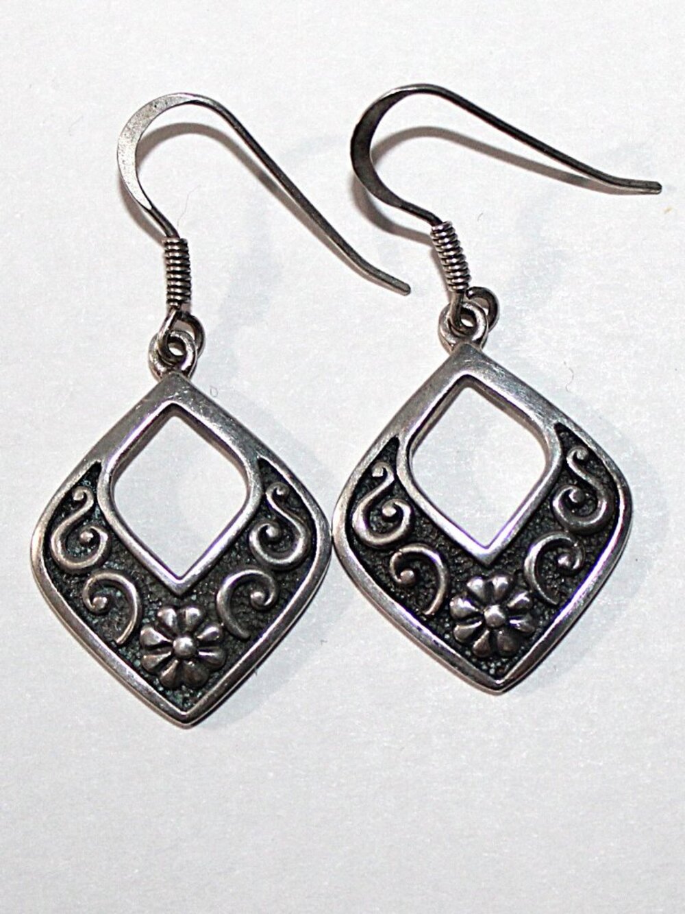 Sterling Silver Floral Earrings